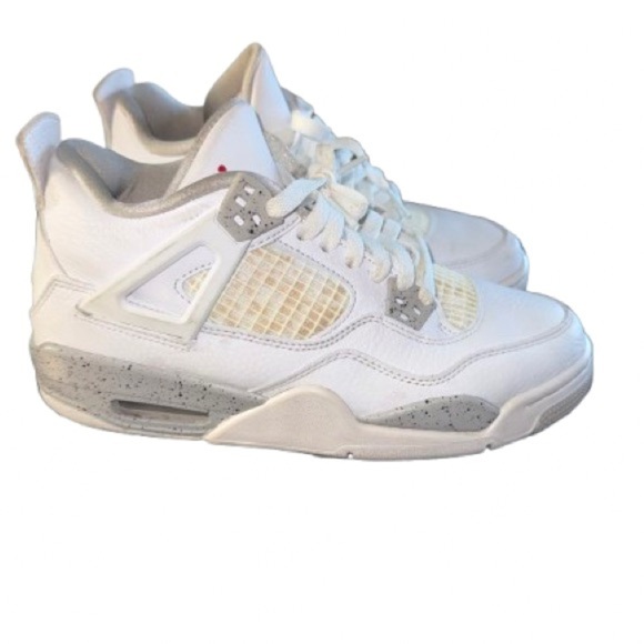 Jordan Kids White and Gray cement 4s Sneakers - Picture 3 of 6